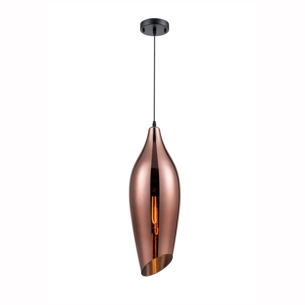 Franklite Taper Large Single Pendant - Copper Glass