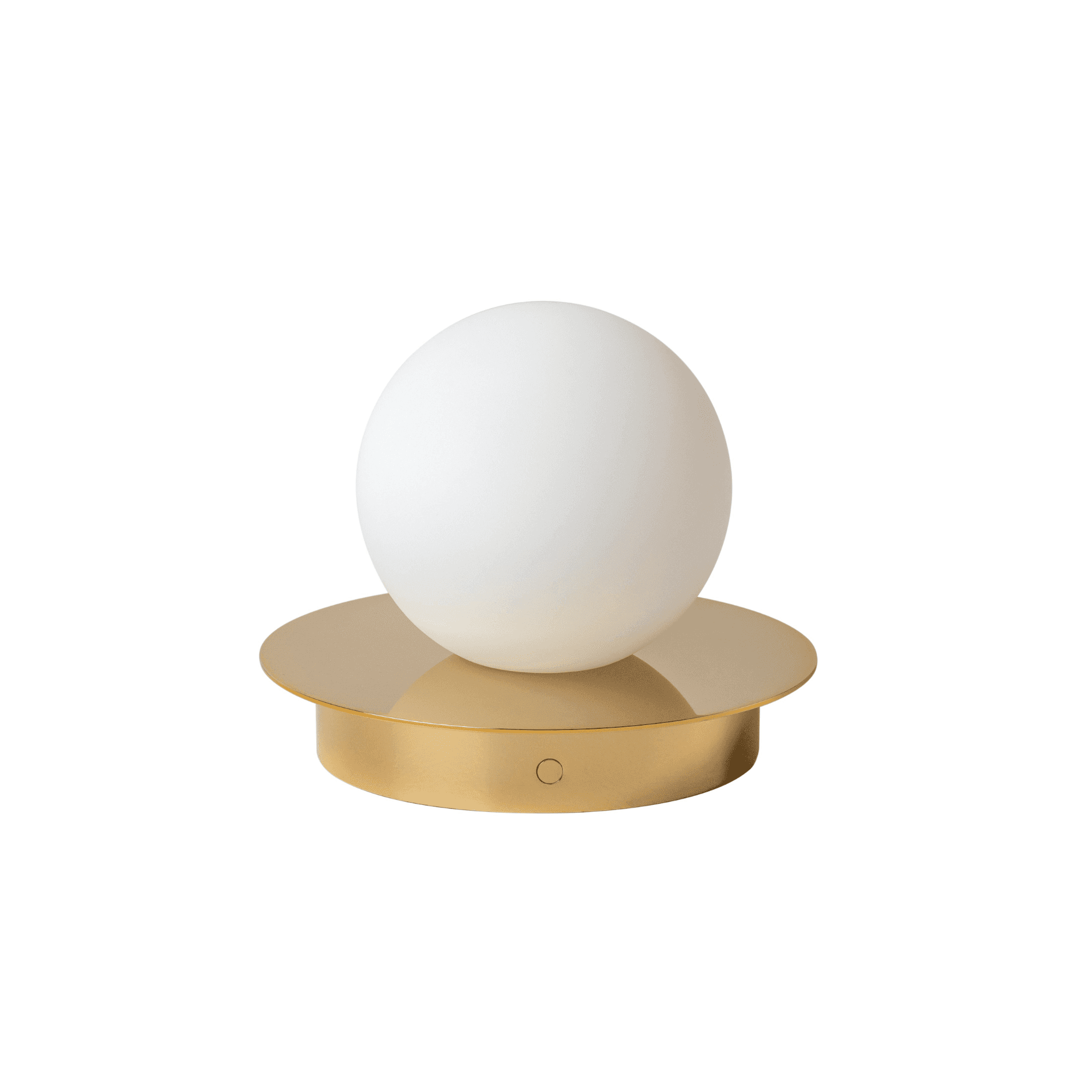 houseof. Opal Disk Rechargeable Table Lamp - Brass