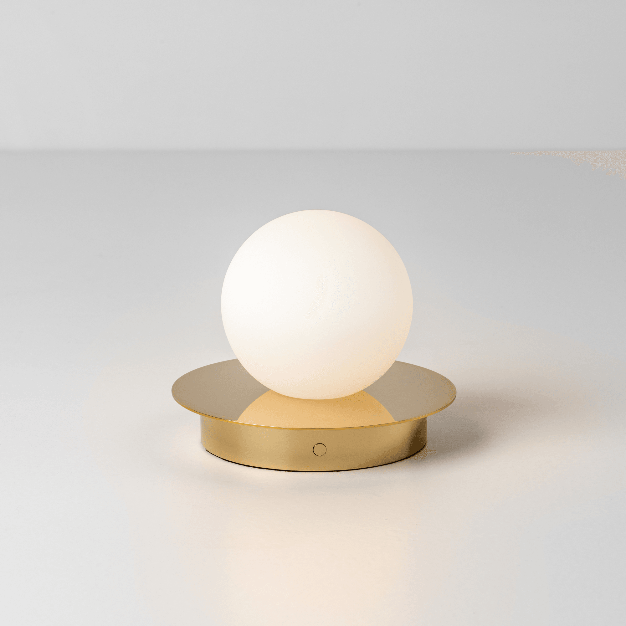 houseof. Opal Disk Rechargeable Table Lamp - Brass