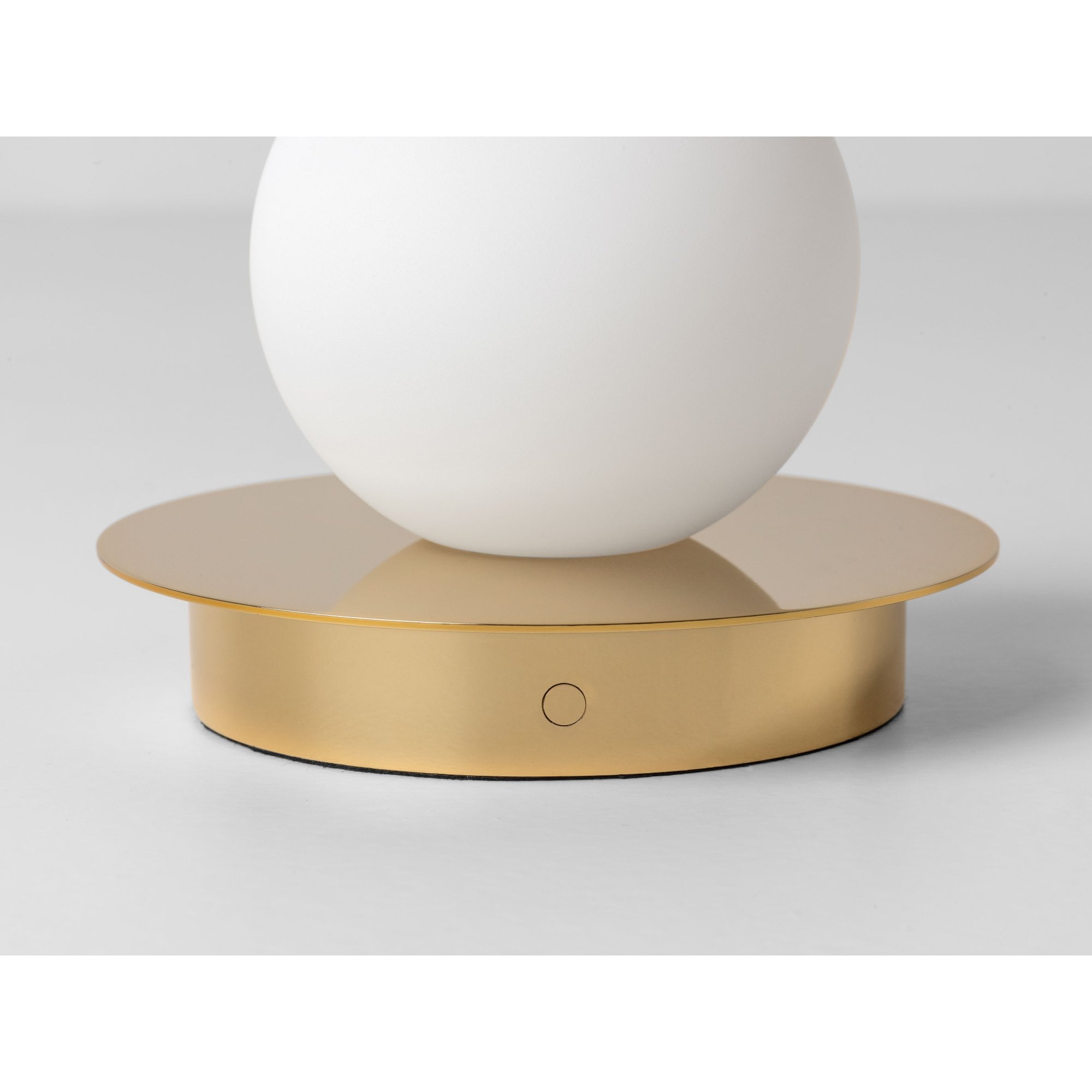 houseof. Opal Disk Rechargeable Table Lamp - Brass