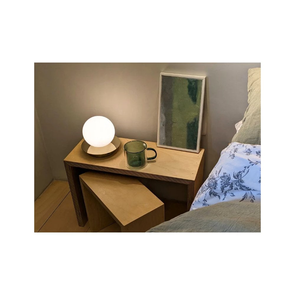houseof. Opal Disk Rechargeable Table Lamp - Brass
