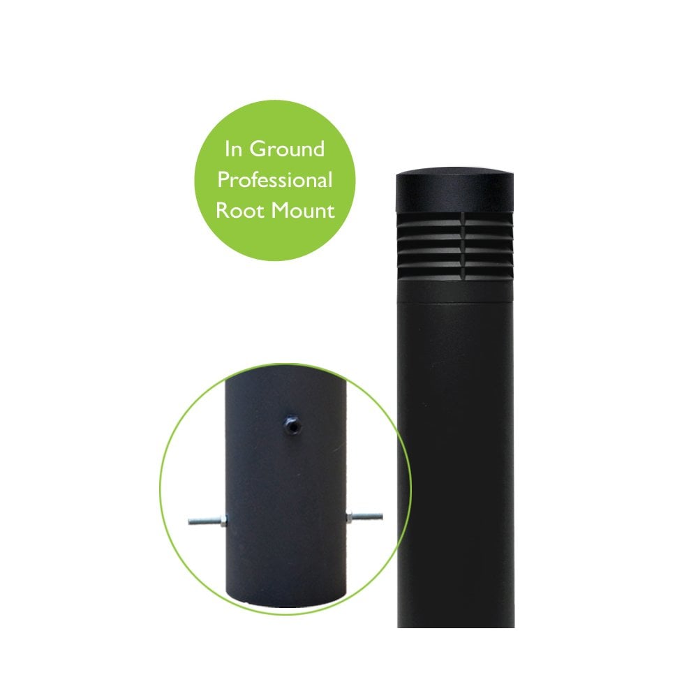 Lumena Fortress Flat Bollard Light - Black - Mains