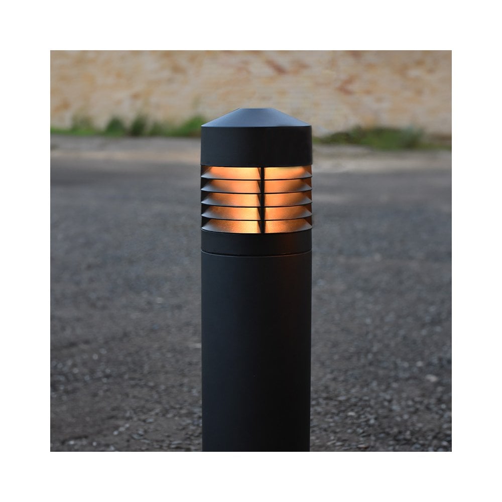 Lumena Fortress Pillar Bollard Light - Black - Mains
