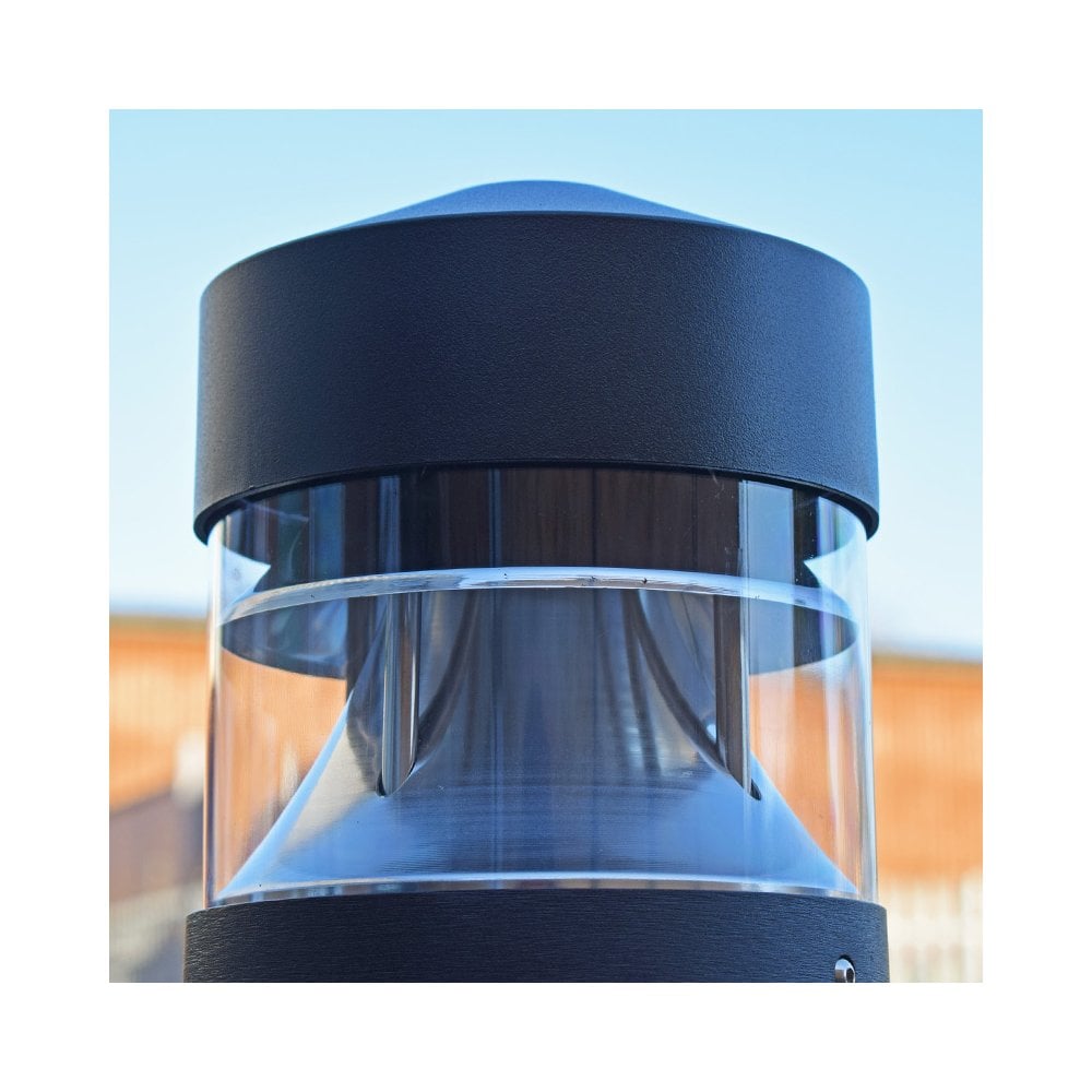 Lumena Parabola Pillar Bollard Light - Black - Mains