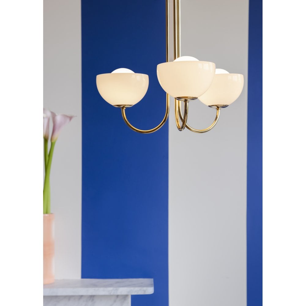 houseof. Dome 3 Light Ceiling Pendant - Brass