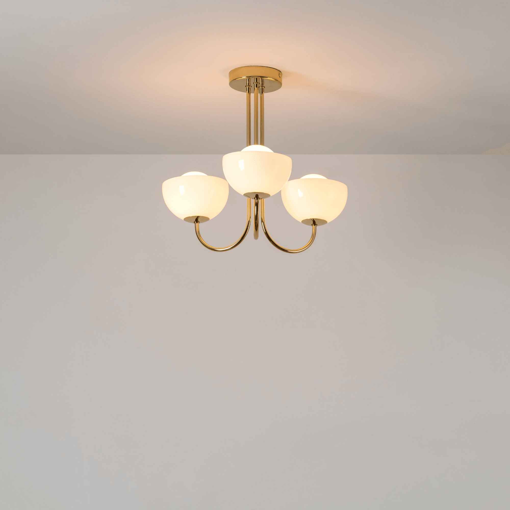 houseof. Dome 3 Light Ceiling Pendant - Brass