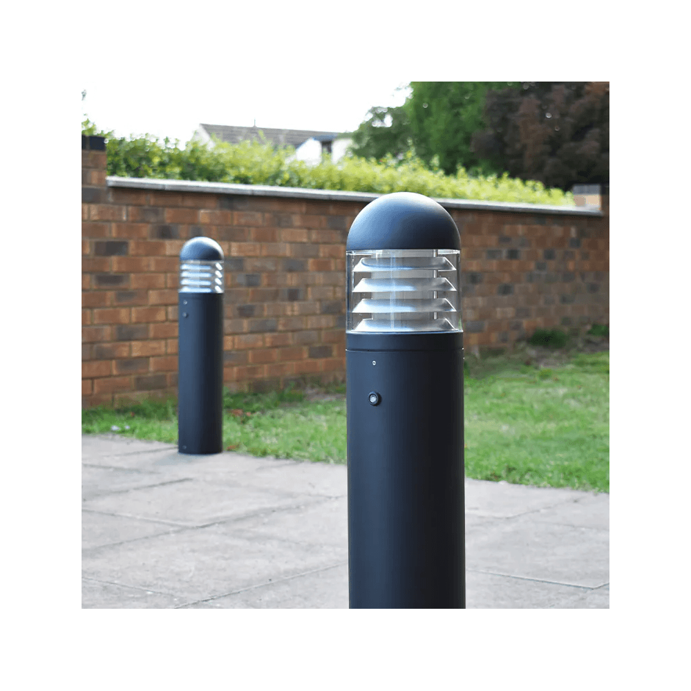 Lumena Boleda Ventus Integrated LED Bollard Light - Black - Mains