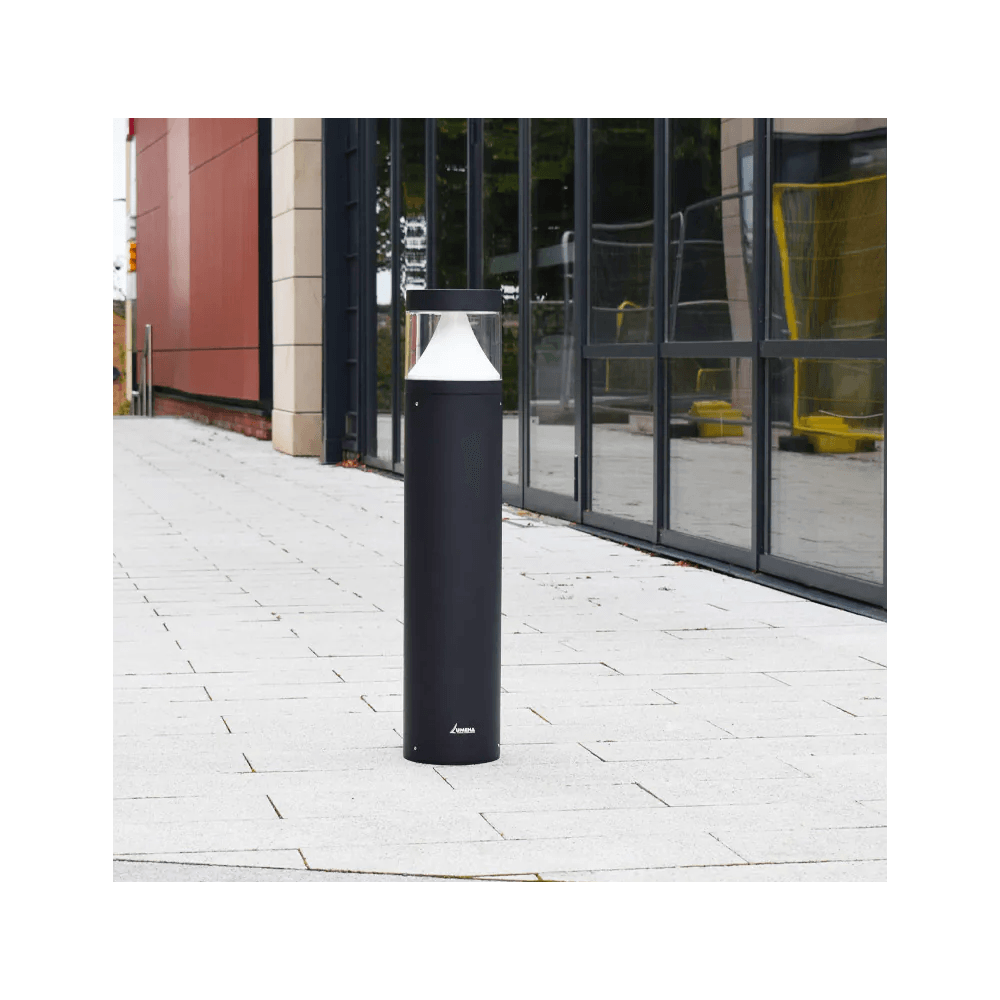 Lumena Boleda Conus Integrated LED Bollard Light - Black - Mains