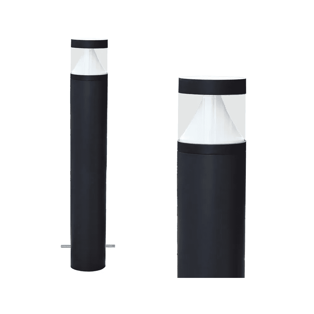 Lumena Boleda Conus Integrated LED Bollard Light - Black - Mains