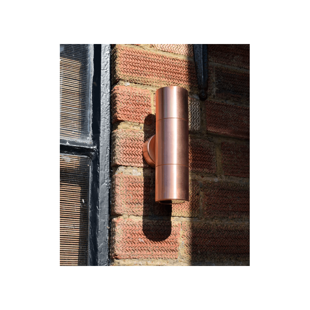 Lumena Hilospot 240v Outdoor Twin Spotlight - Natural Copper - Mains