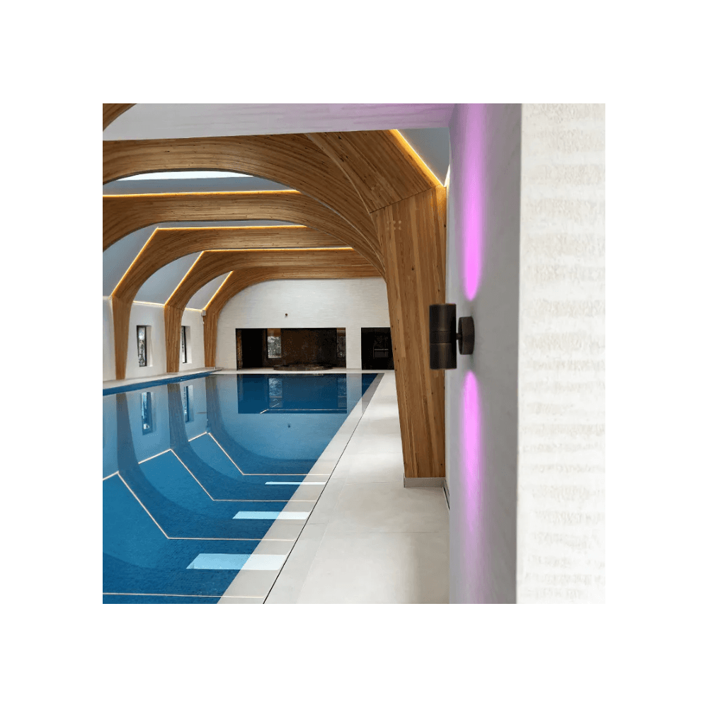 Lumena Hilospot 240v Outdoor Twin Spotlight - Solid Brass Rustic Bronze - Mains