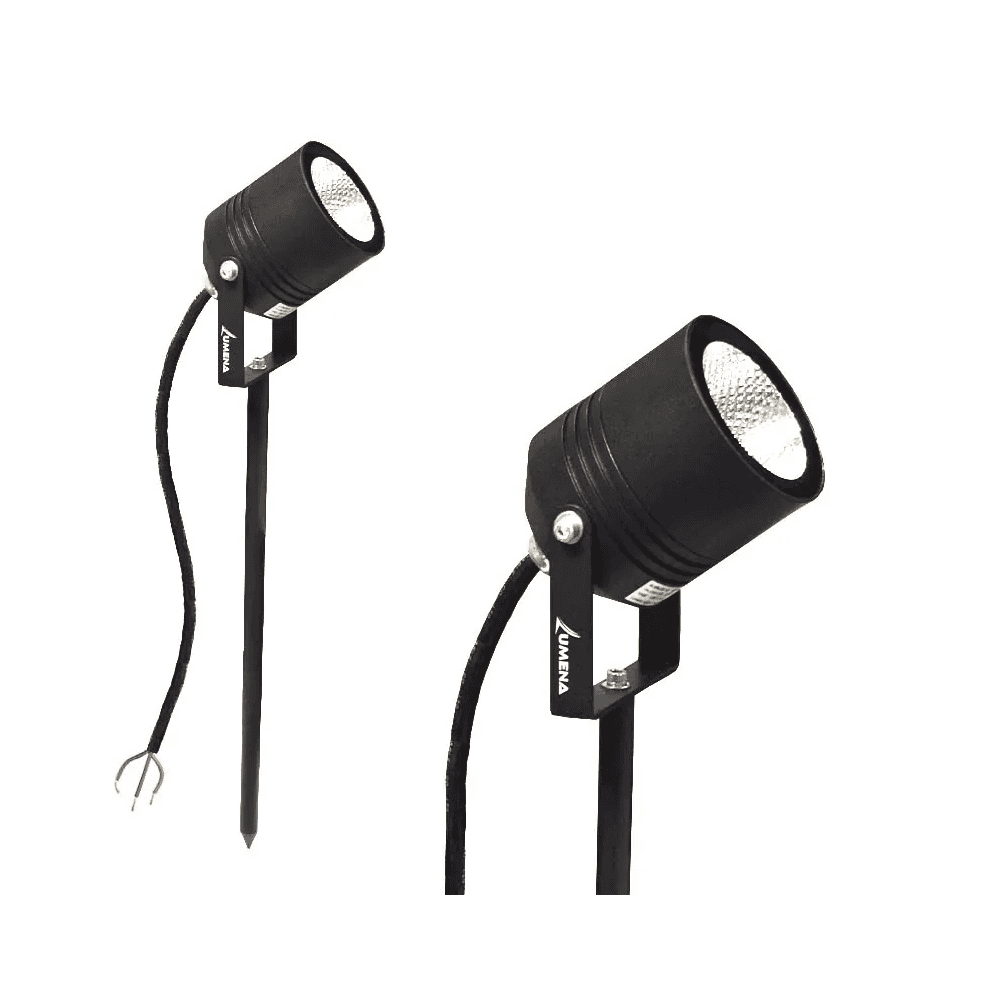 Lumena AlvaLED 10W Black LED Spike Light 3000K - Black - Mains