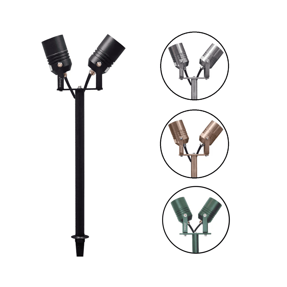 Lumena AlvaLED Adjustable Twin GU10 Spike Light - Mains