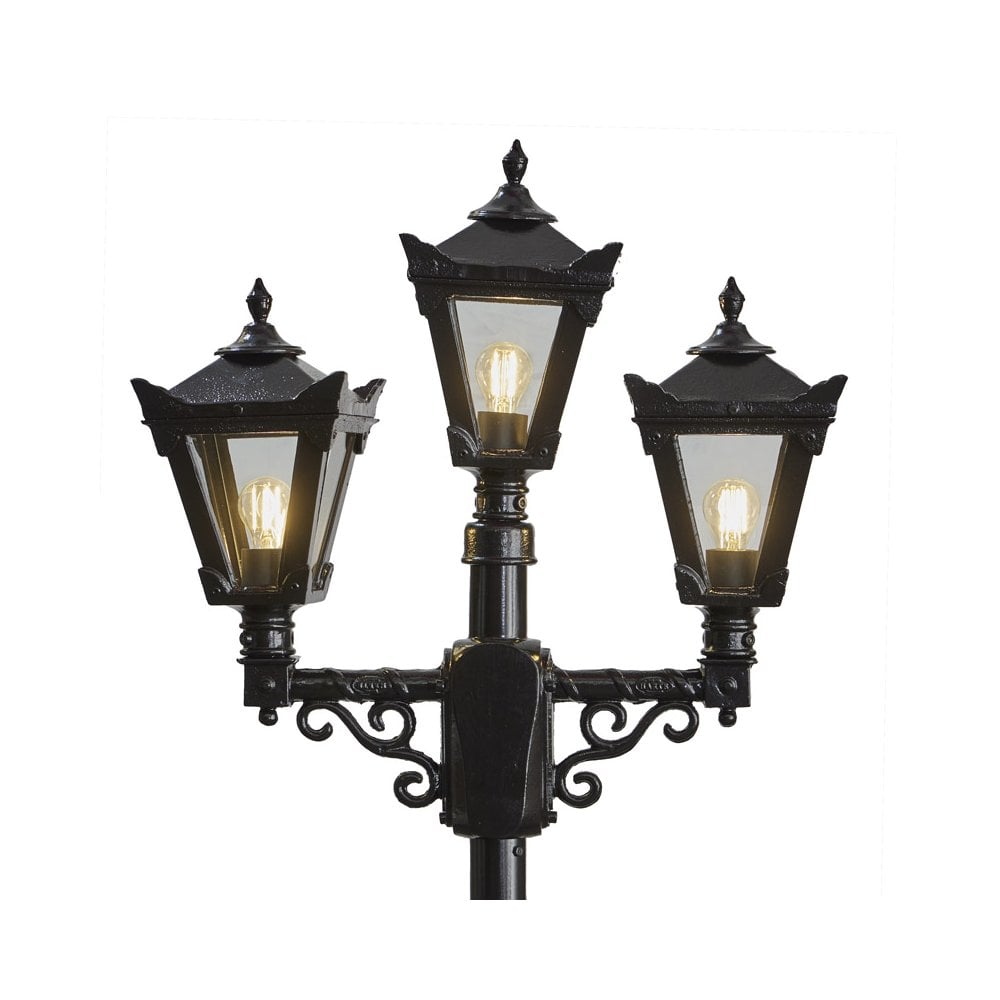 Harte Victorian Style Medium 2.6m Triple Headed Lamp Post - Cast Iron