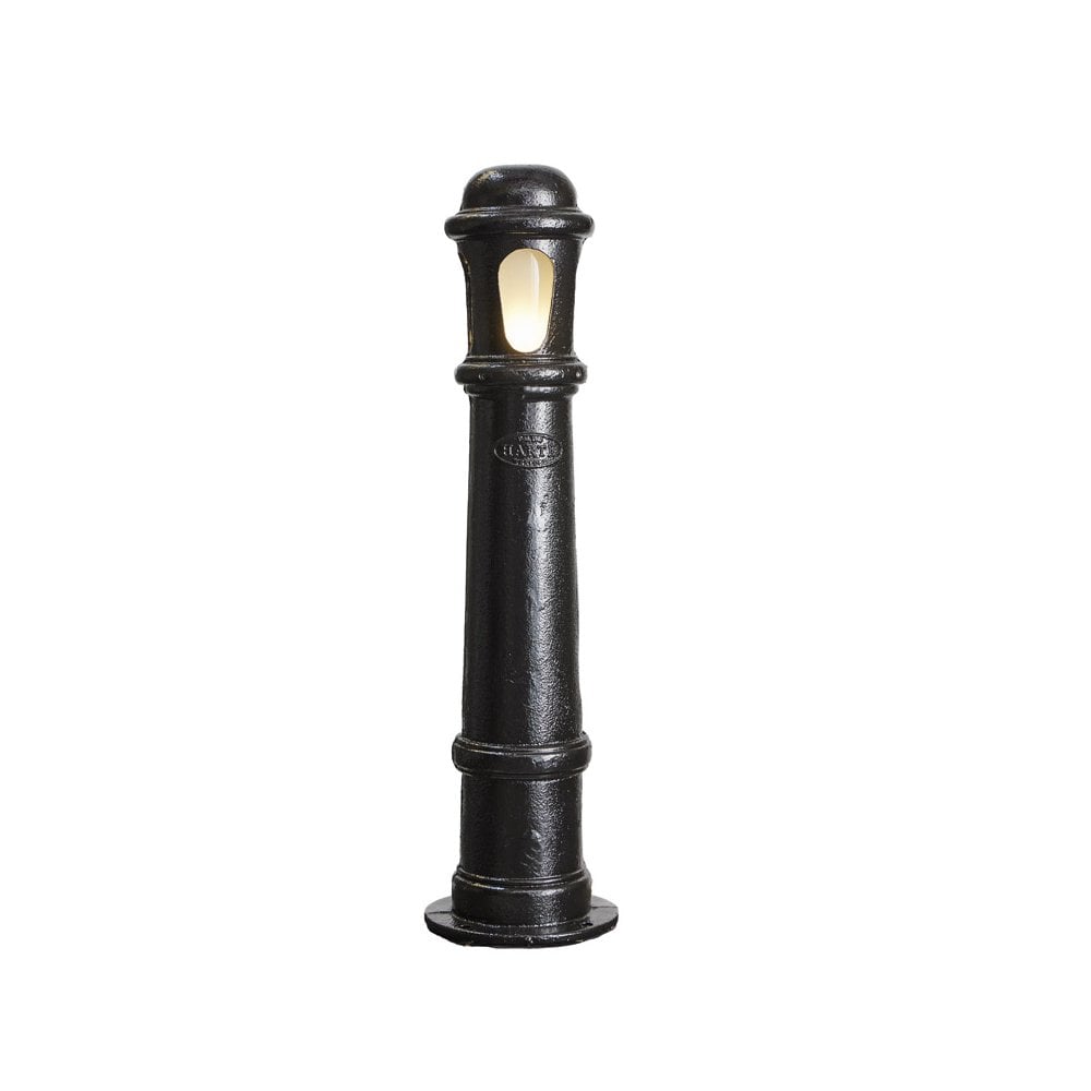 Harte Decorative 0.95m Bollard Light With Frosted Lens - Cast Iron