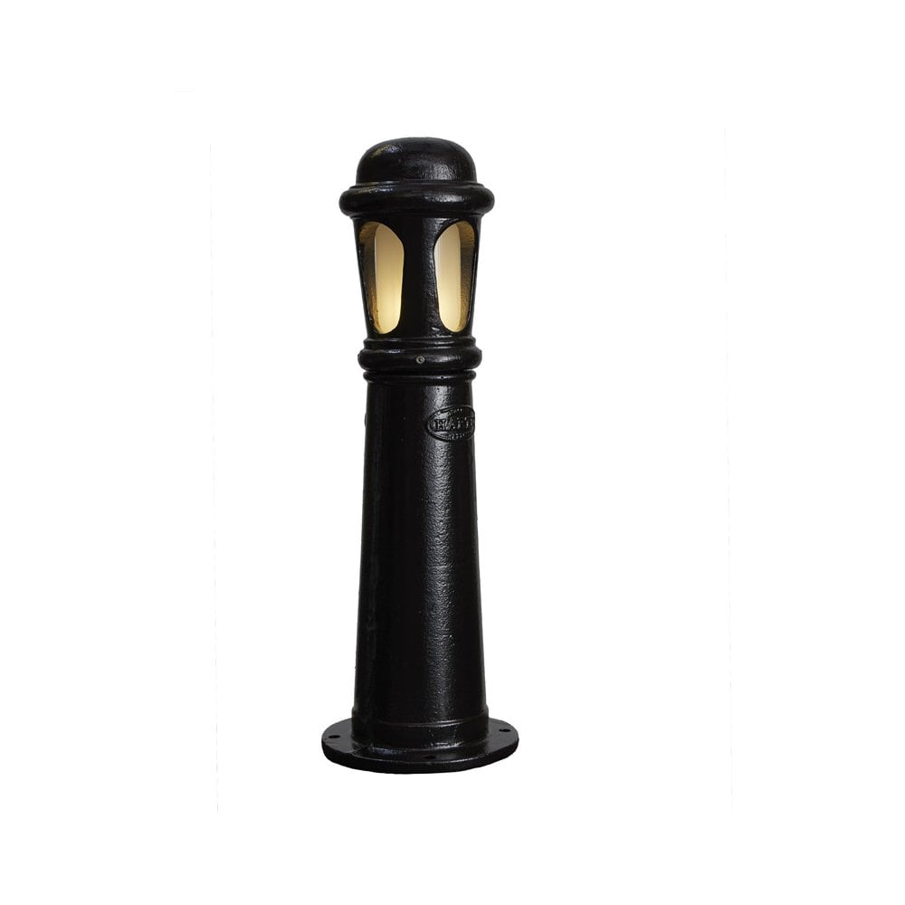Harte Decorative 0.7m Bollard Light With Frosted Lens - Cast Iron