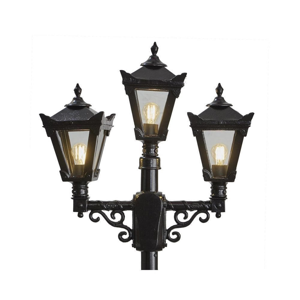 Harte Victorian Style Medium 2.6m Triple Headed Lamp Post - Cast Iron