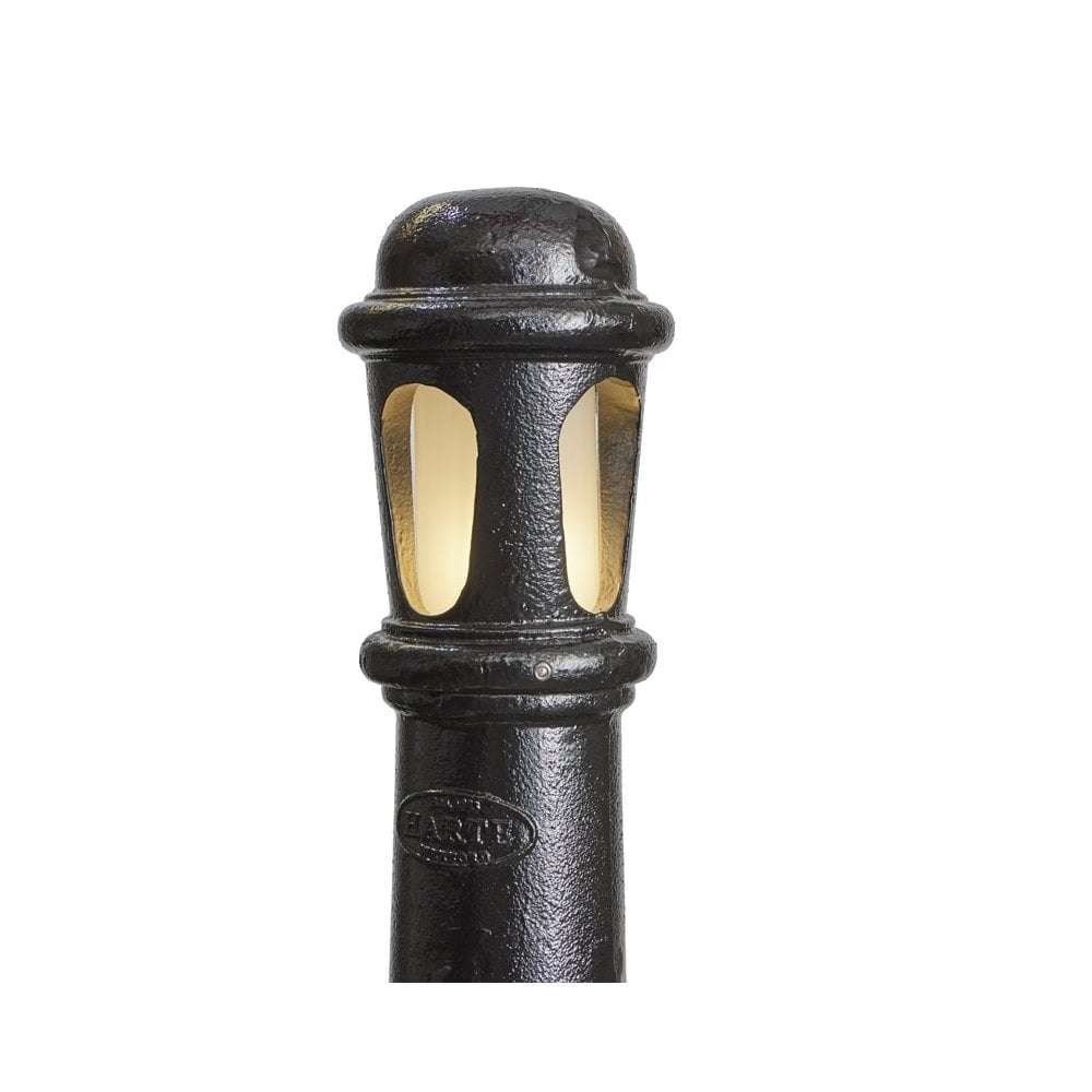 Harte Decorative 0.95m Bollard Light With Frosted Lens - Cast Iron