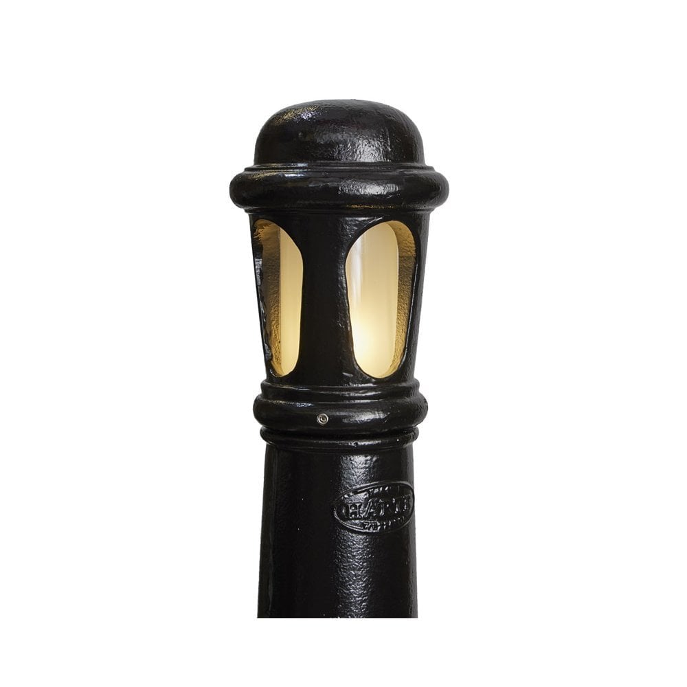 Harte Decorative 0.95m Bollard Light With Frosted Lens - Cast Iron