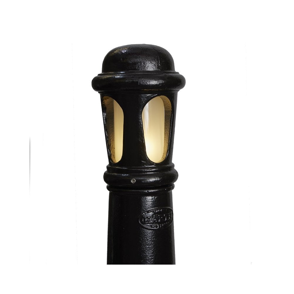 Harte Decorative 0.7m Bollard Light With Frosted Lens - Cast Iron