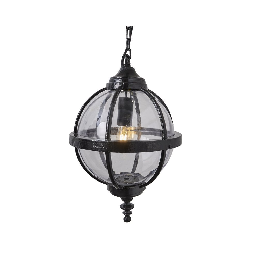 Harte Victorian 0.65m Globe Hanging Light With Chain - Galvanised Steel