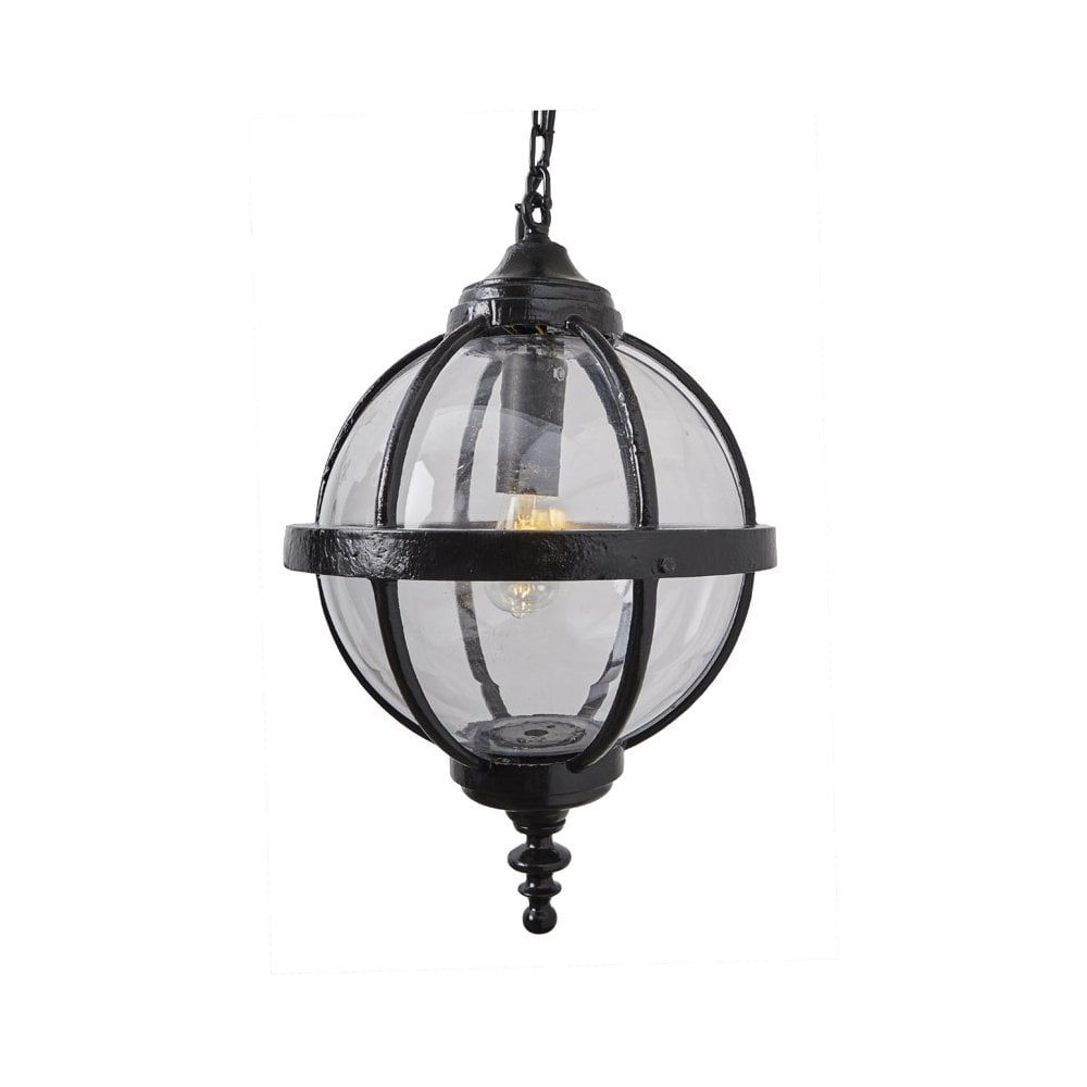 Harte Victorian 0.65m Globe Hanging Light With Chain - Galvanised Steel