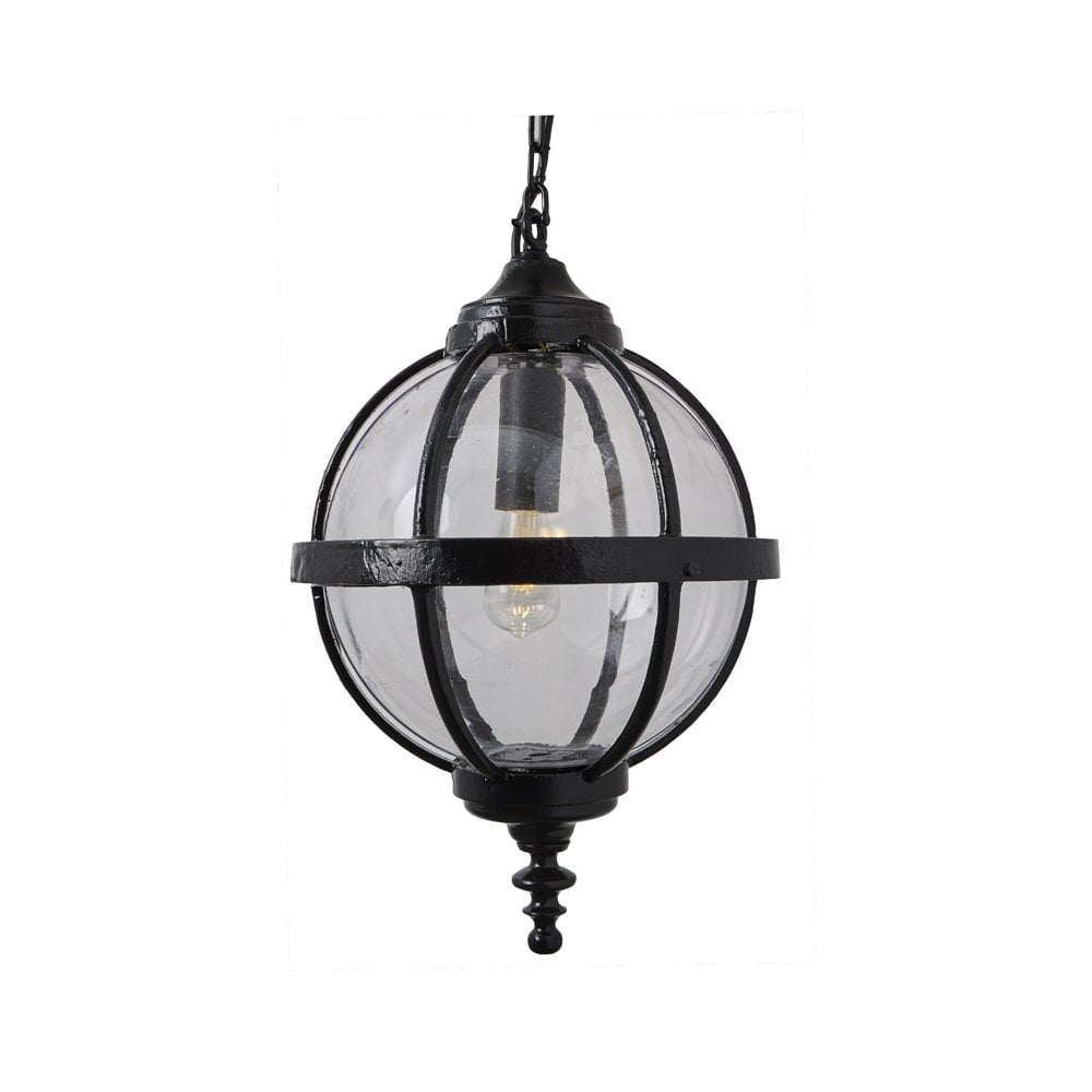 Harte Victorian 0.65m Globe Hanging Light With Chain - Galvanised Steel