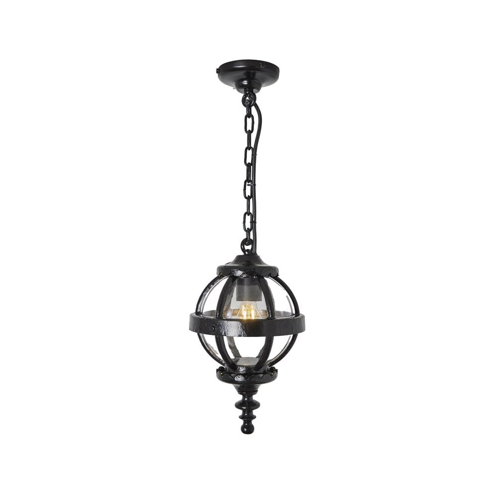 Harte Victorian 0.35m Globe Hanging Light With Chain - Galvanised Steel