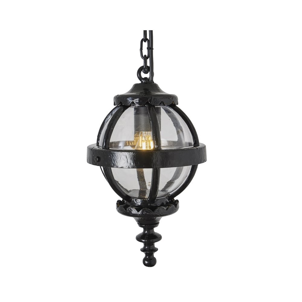 Harte Victorian 0.35m Globe Hanging Light With Chain - Galvanised Steel