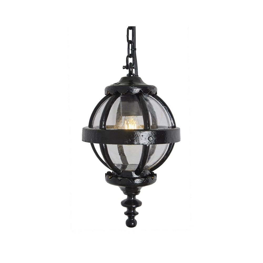 Harte Victorian 0.35m Globe Hanging Light With Chain - Galvanised Steel