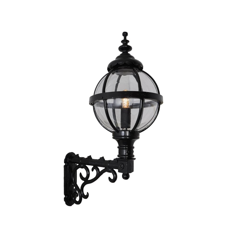 Harte Victorian 1.05m Globe Wall Light With Decorative Arm - Cast Iron