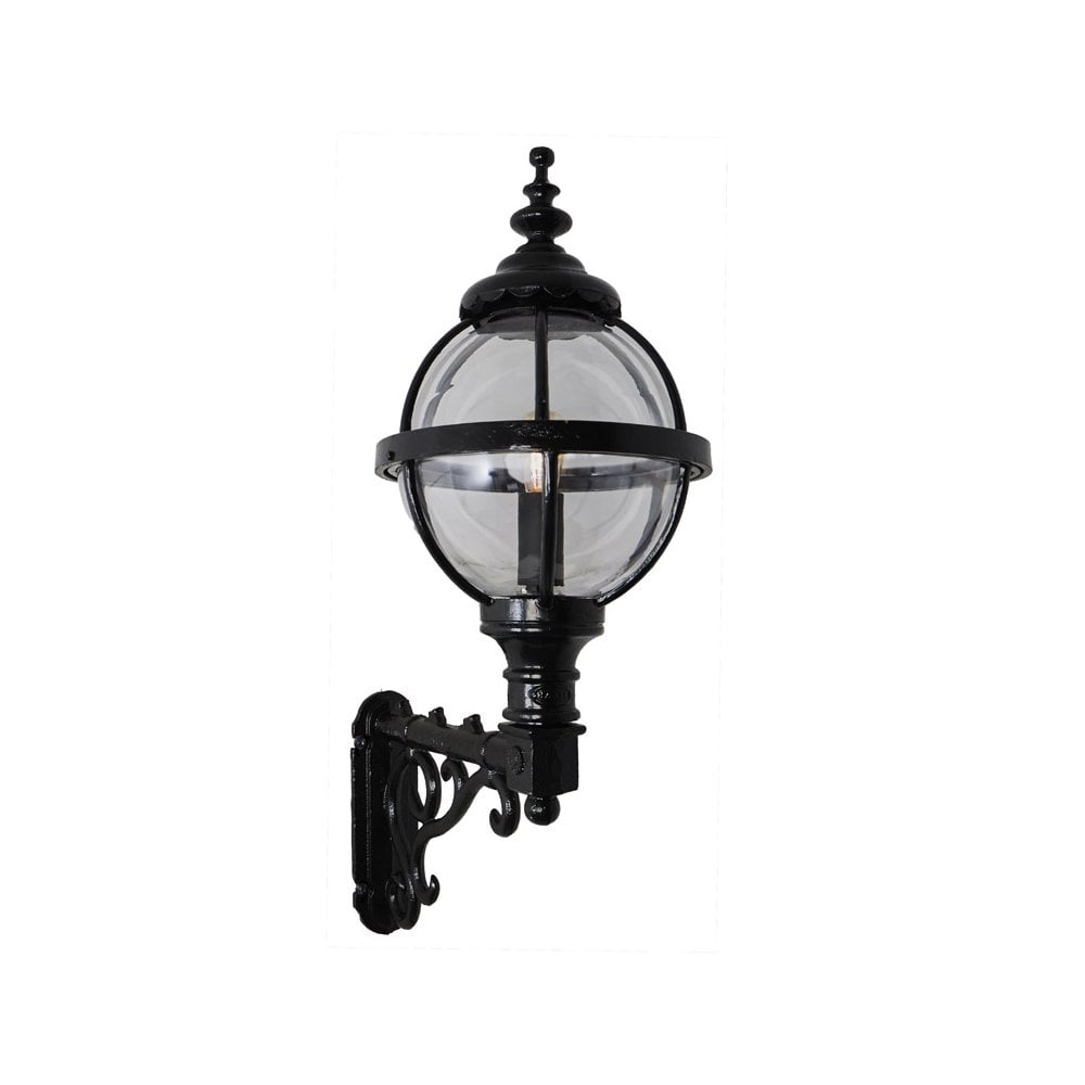 Harte Victorian 1.05m Globe Wall Light With Decorative Arm - Cast Iron