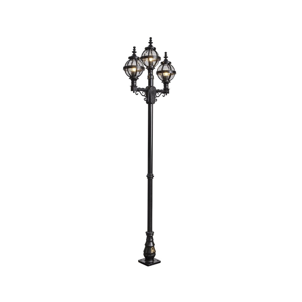 Harte Victorian Style Globe Lamp Post Triple Headed 2.6m - Cast Iron