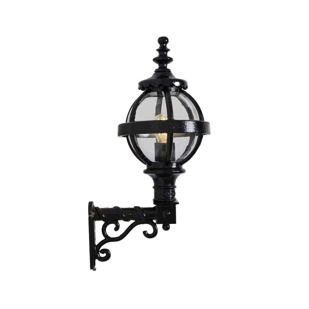 Harte Victorian 0.59m Globe Wall Light With Decorative Arm - Cast Iron