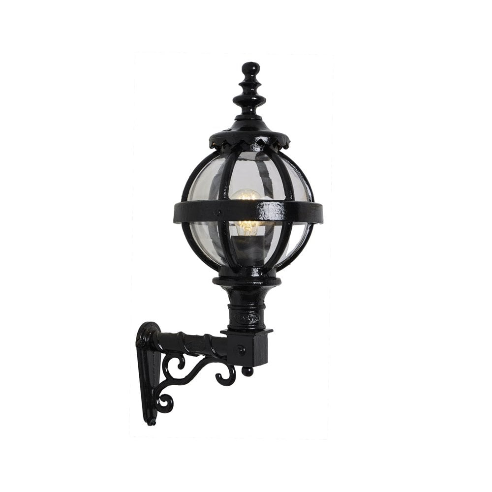 Harte Victorian 0.59m Globe Wall Light With Decorative Arm - Cast Iron