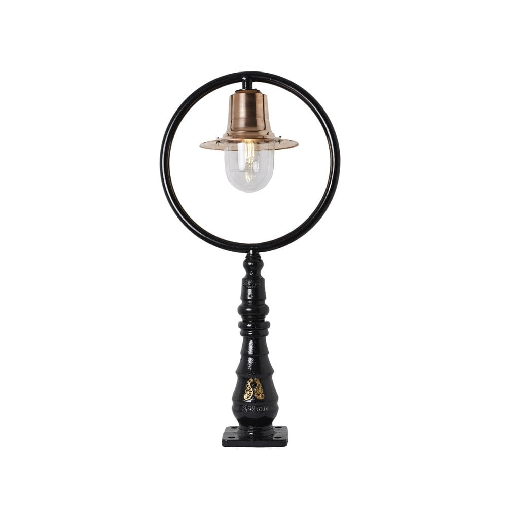 Harte Classic Railway Style 1.21m Pedestal Light - Cast Iron, Steel & Copper Head