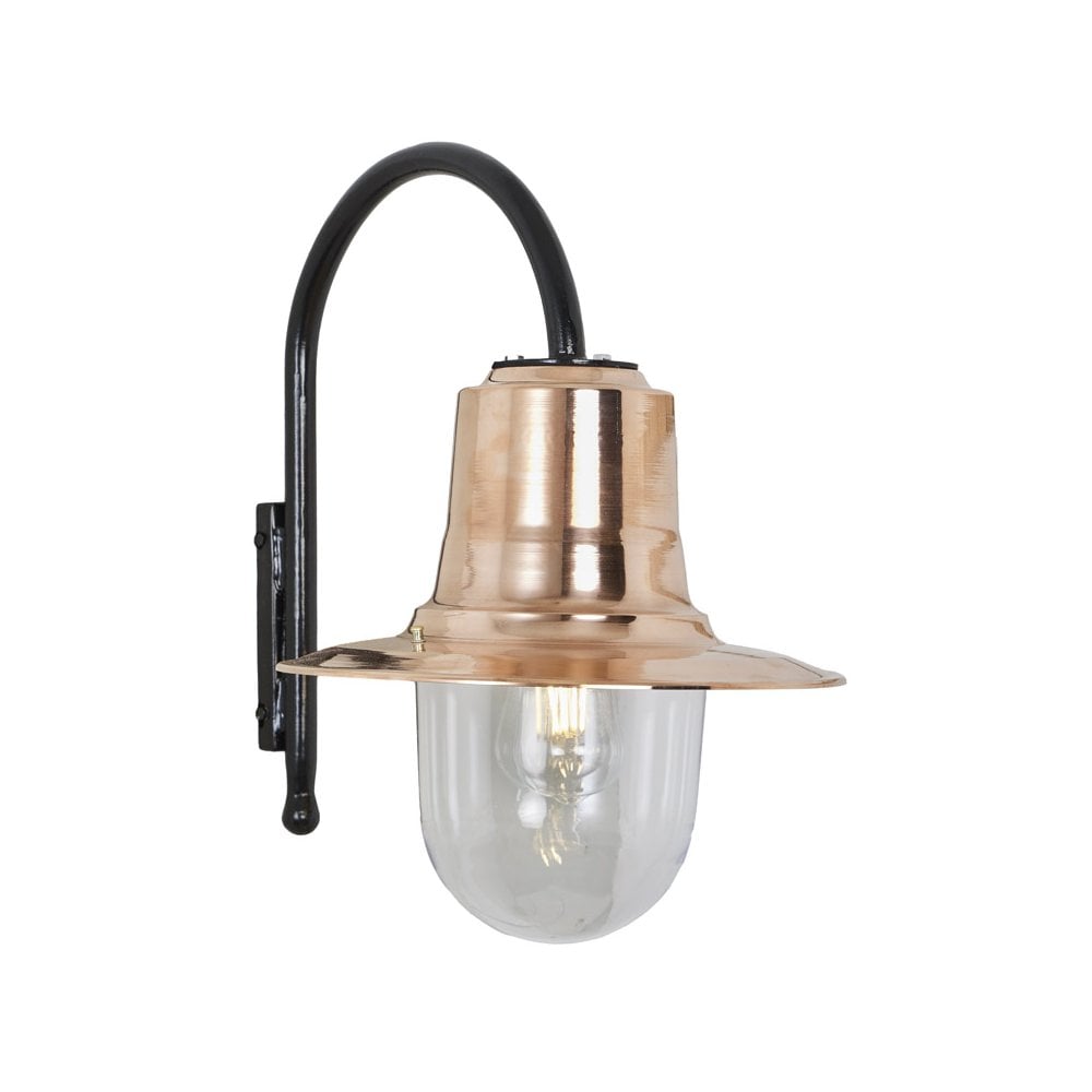 Harte Vintage Tear Drop 0.91m Wall Light - Galvanised Steel & Copper Head