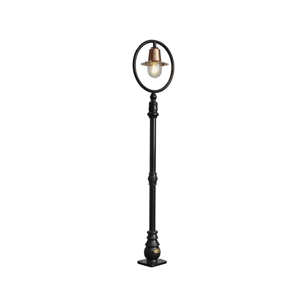 Harte Classic Railway Style 1.49m Lamp Post - Cast Iron, Steel & Copper Head