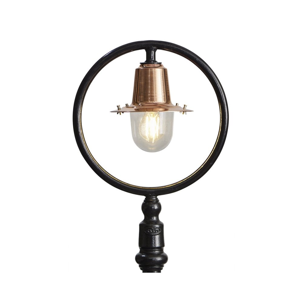 Harte Classic Railway Style 1.49m Lamp Post - Cast Iron, Steel & Copper Head
