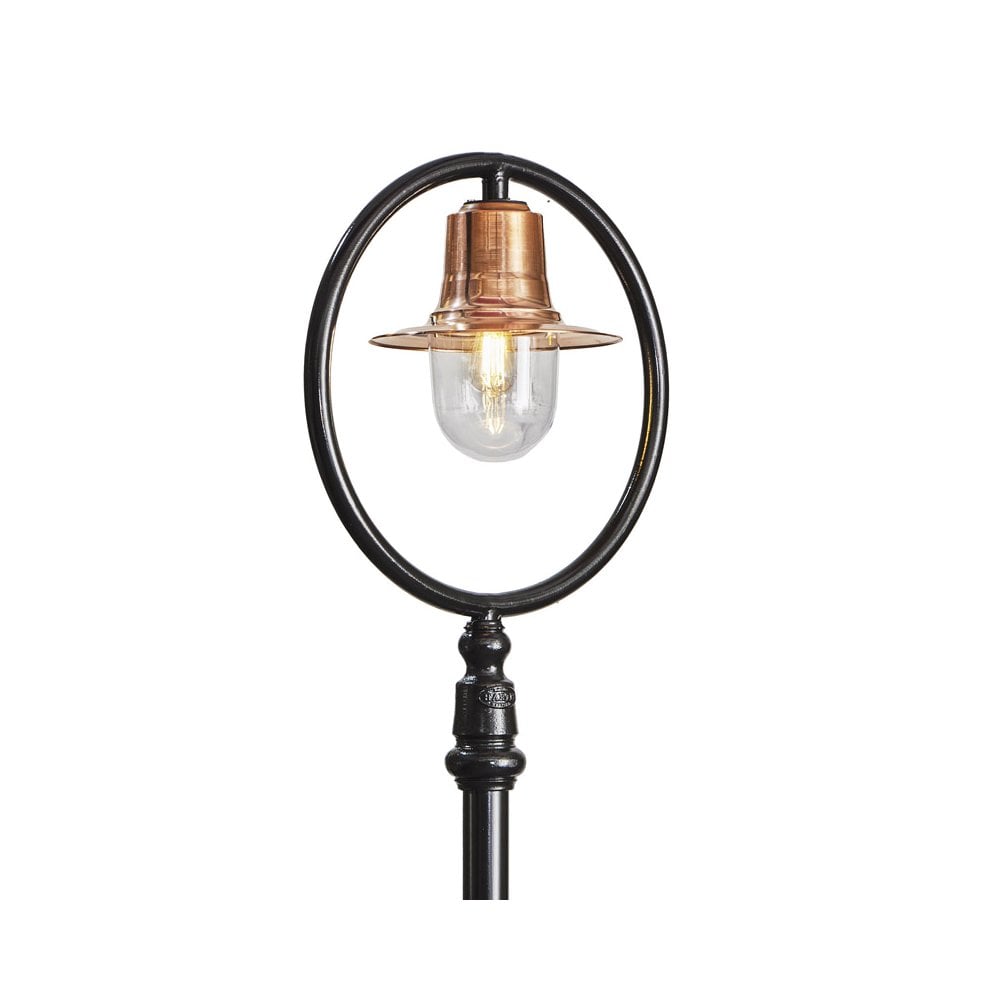 Harte Classic Railway Style 2.73m Lamp Post - Cast Iron, Steel & Copper Head