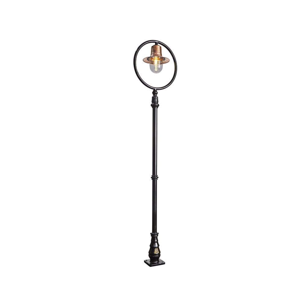 Harte Classic Railway Style 2.73m Lamp Post - Cast Iron, Steel & Copper Head