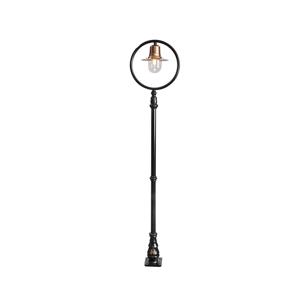 Harte Classic Railway Style 2.73m Lamp Post - Cast Iron, Steel & Copper Head