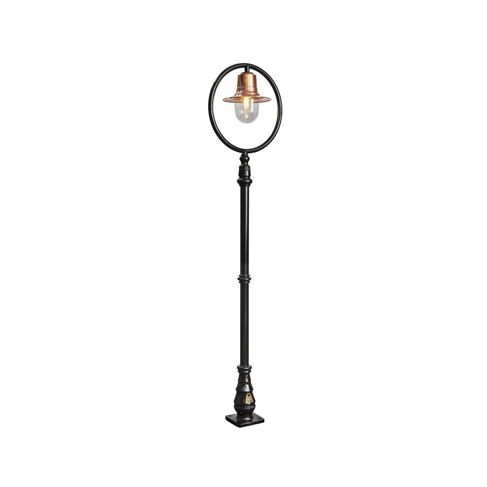 Harte Classic Railway Style 2.43m Lamp Post - Cast Iron, Steel & Copper Head
