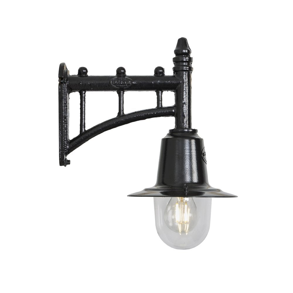 Harte Classic Railway Style 0.37m Wall Light - Cast Iron & Steel
