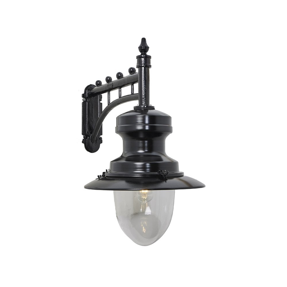 Harte Classical Large Railway Style 0.8m Wall Light - Cast Iron & Steel