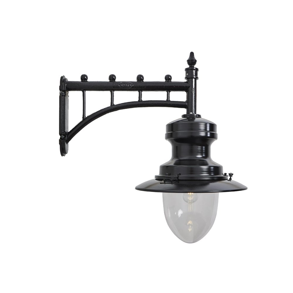 Harte Classical Large Railway Style 0.8m Wall Light - Cast Iron & Steel
