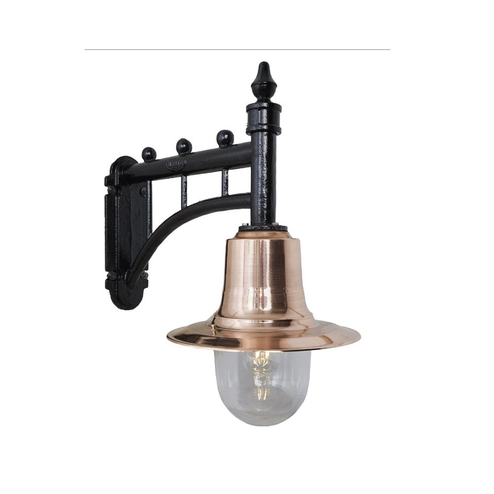 Harte Classic Railway Style 0.62m Wall Light - Cast Iron, Steel & Copper Head