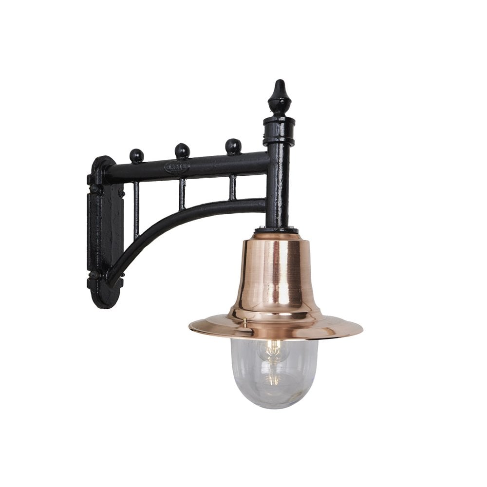 Harte Classic Railway Style 0.62m Wall Light - Cast Iron, Steel & Copper Head