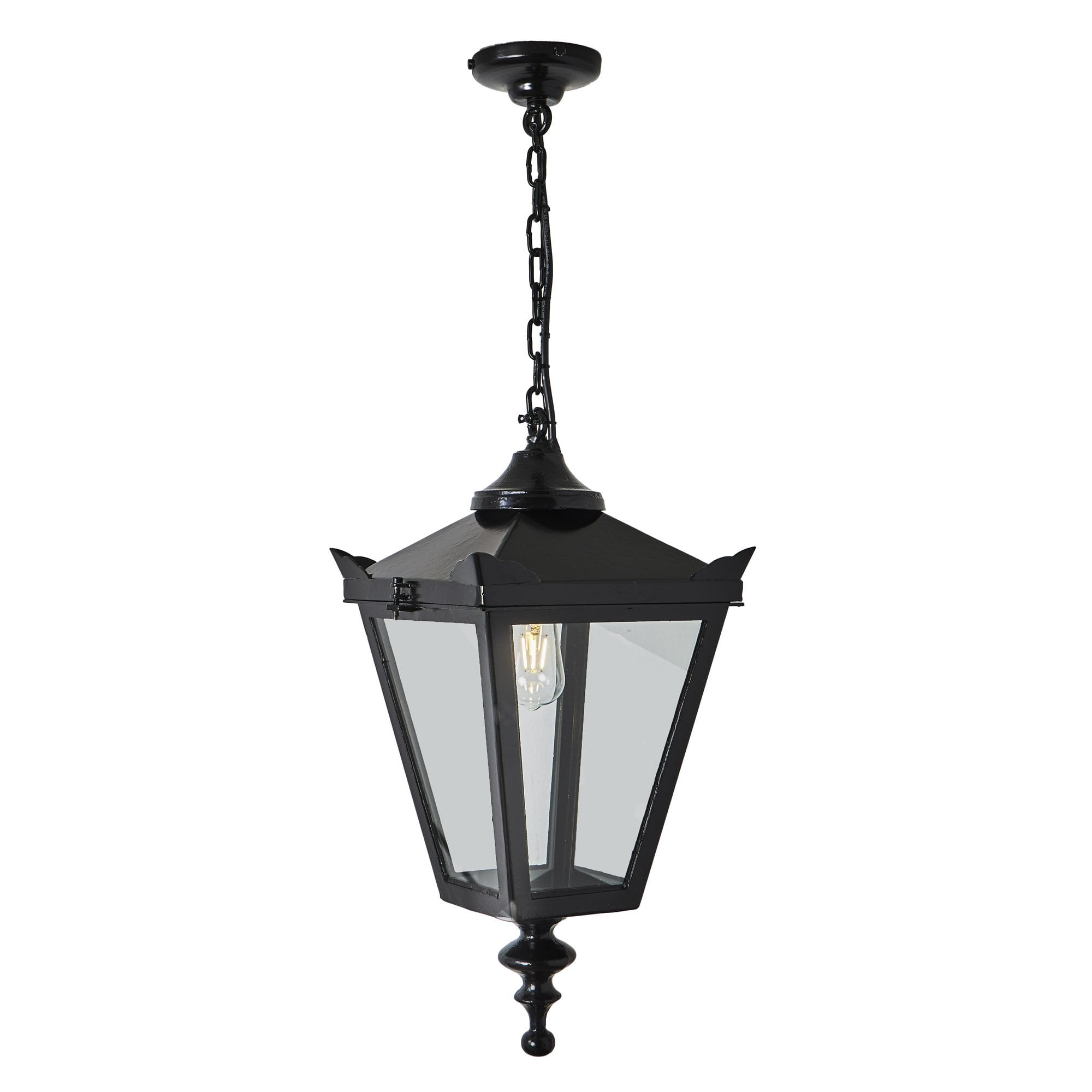 Harte Victorian Traditional 0.6m Hanging Light With Chain - Galvanised Steel