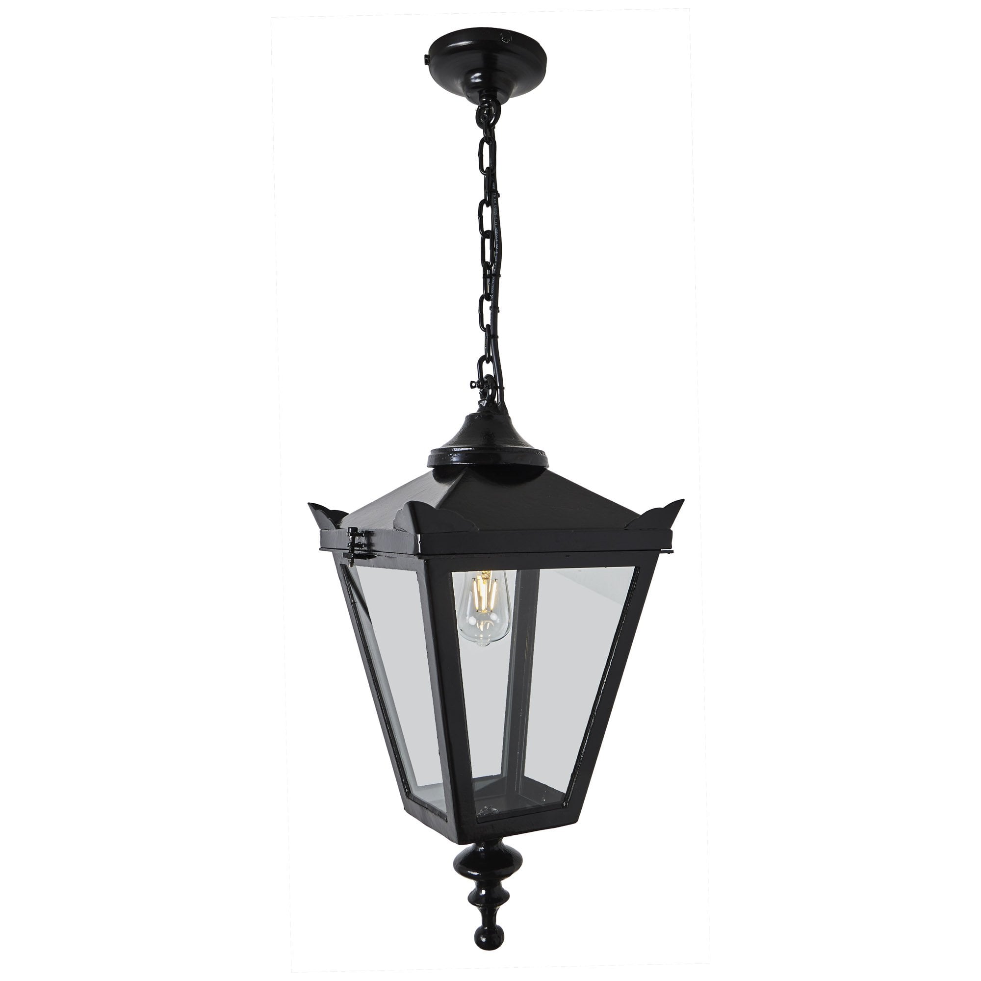 Harte Victorian Traditional 0.6m Hanging Light With Chain - Galvanised Steel